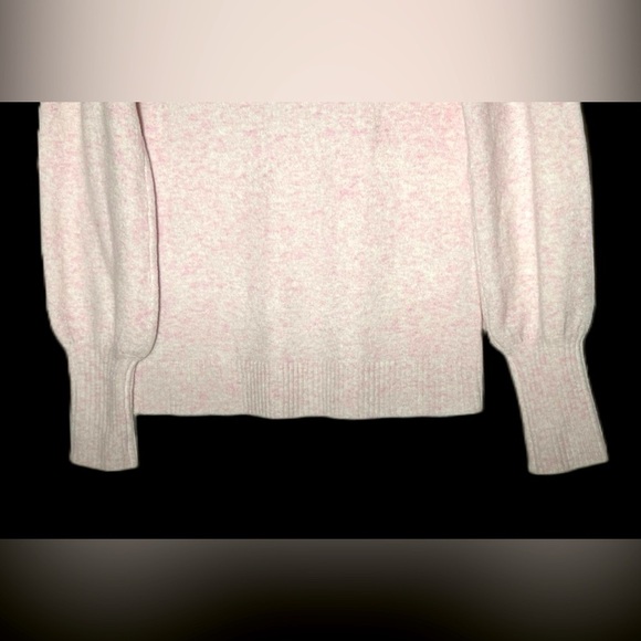 J. Crew Factory Heather Pink Balloon Puff Sleeve Turtleneck, Extra Soft Yarn, S - Picture 8 of 12